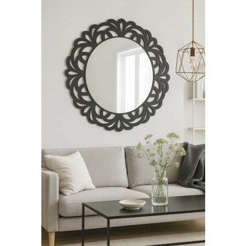 Dekoracyjne lustro w ażurowej ramie mdf - IDALIA